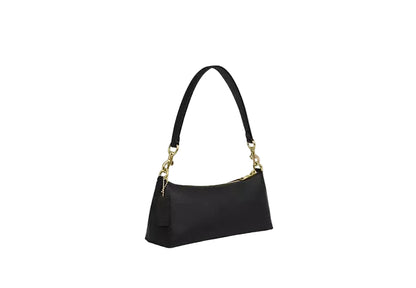 black leather Coach Charlotte shoulder bag