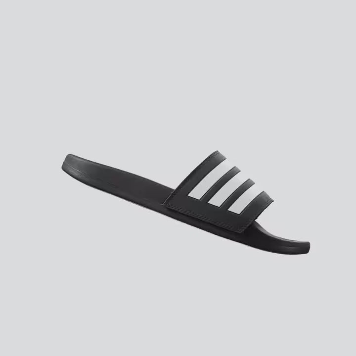 Pair of Adidas Adilette Comfort Slides in core black and white